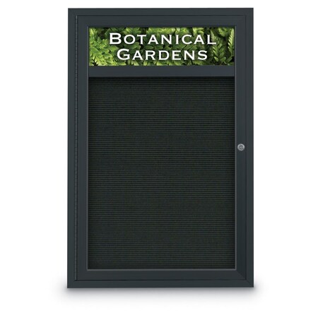 United Visual Products Indoor Enclosed Combo Board, 42"x32", Black Frame/Blue & Cloud UVCB4232B-BLUE-CLOUD